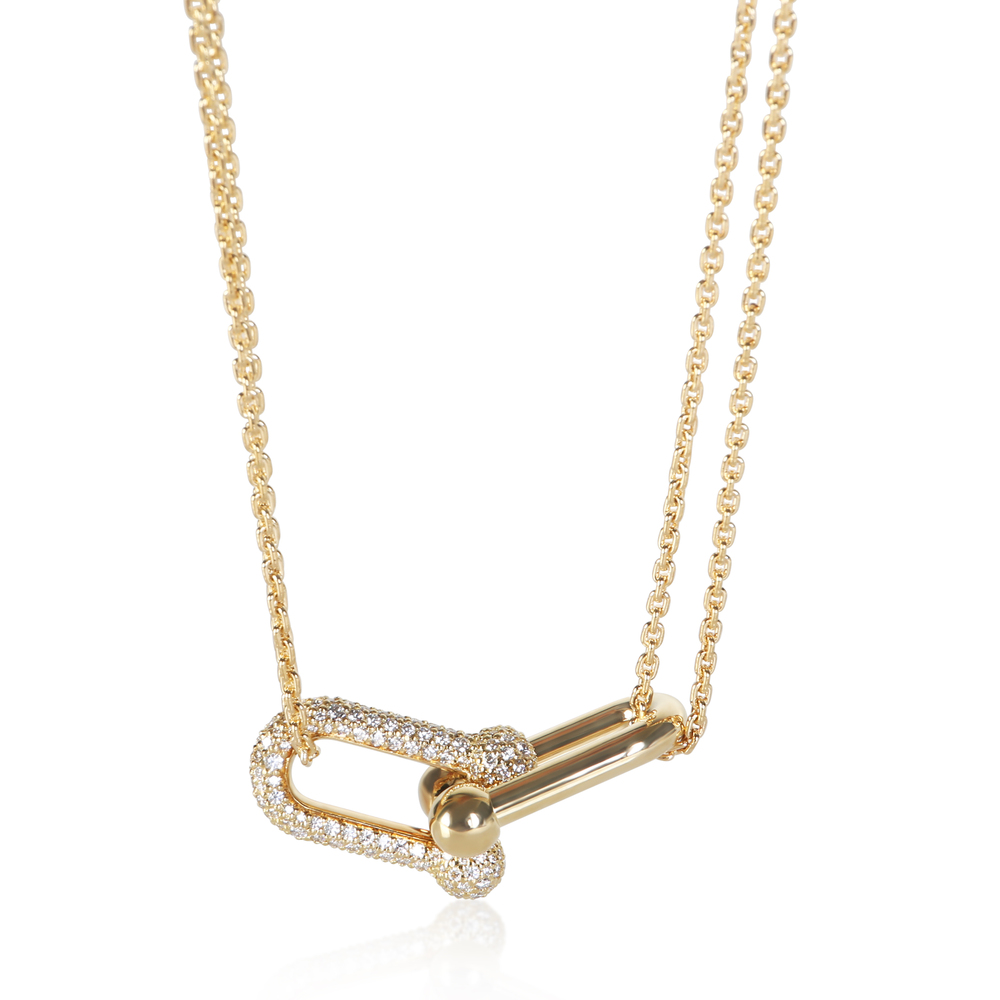 Tiffany & Co. Yellow Gold Diamond Large Model Double Link HardWear Pendant